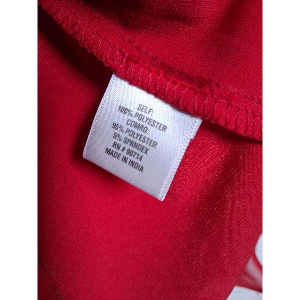 MSK Rhinestone Trim Ruffle Sleeve Top - Red - Size Small - Picture 5 of 9